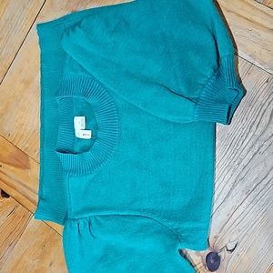 Anthropologie Moth brand Kelly Green Puff sleeve sweater women's size Small🍀